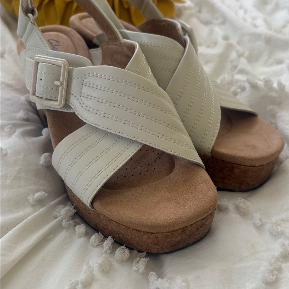 Clarks Women's White Sandals never work too high for me